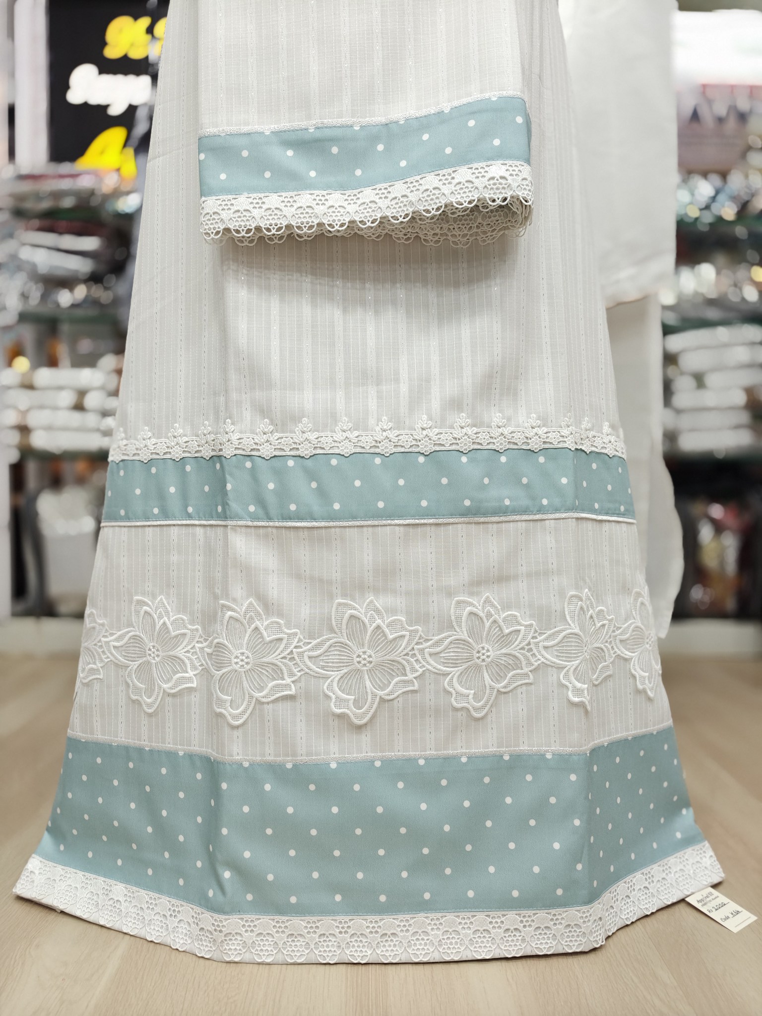  White Self Print, Cotton Fabric Rida